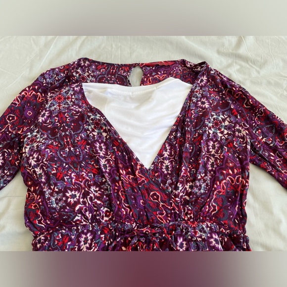 TIgerlily Women’s Playsuit Size 12 Long Sleeves Purple Red Pre Owned. - Picture 4 of 13